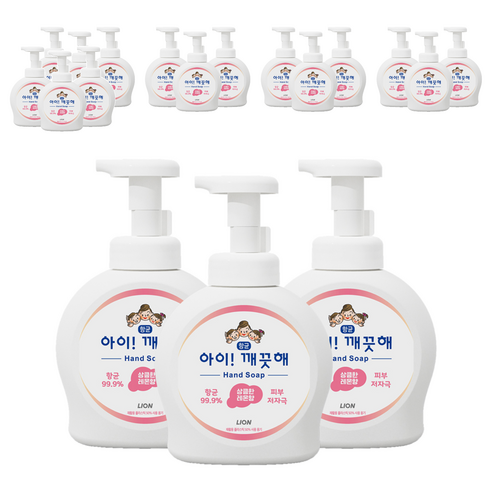 아이깨끗해 핸드워시 용기형 상큼한레몬향, 490ml, 18개