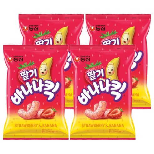 바나나킥 딸기, 60g, 4개