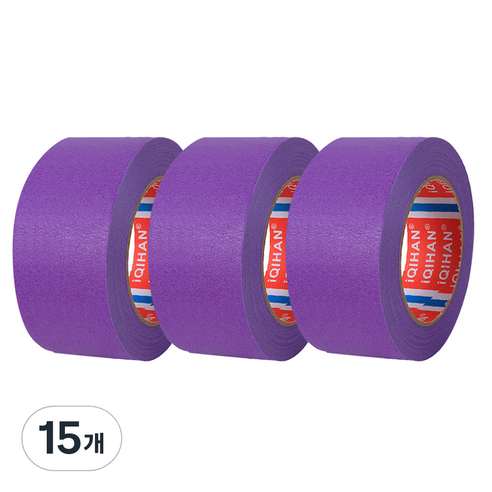 다다 칼라 마스킹 종이테이프 30mm x 15m, 퍼플, 15개