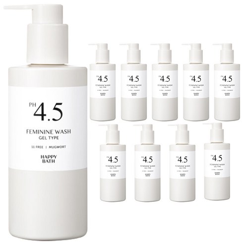 해피바스 PH4.5 약산성 쑥 버블 여성 청결제, 250g, 10개