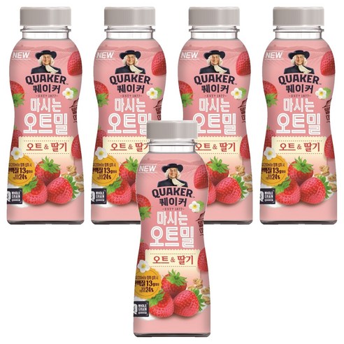 퀘이커 마시는 오트밀 오트 앤 봄딸기, 50g, 5개