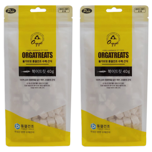 피어 반려동물 올가트릿 동결건조 수제간식, 북어, 40g, 2개