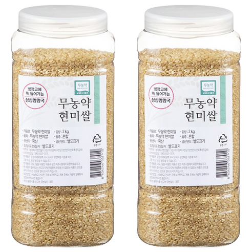 월드그린 싱싱영양통 무농약 현미, 2kg, 2개