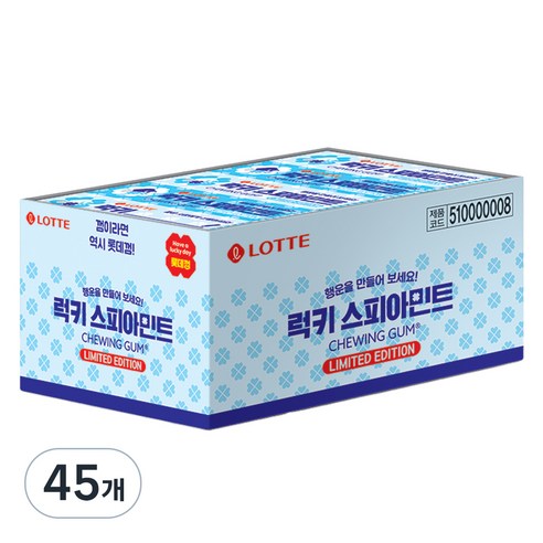 롯데웰푸드 스피아민트 껌, 26g, 45개