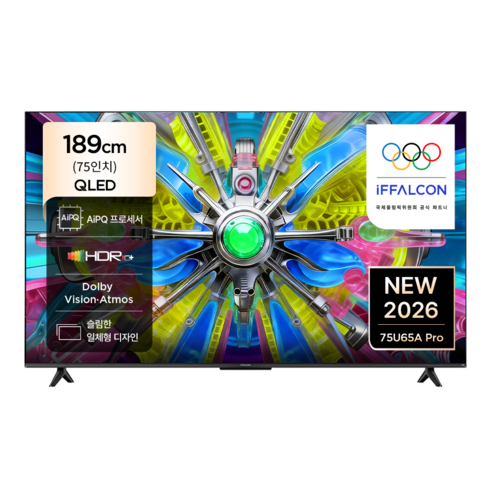 TCL 아이팔콘 4K UHD QLED TV, 75U65A Pro, 방문설치, 무타공 벽걸이형, 189cm(75인치)
