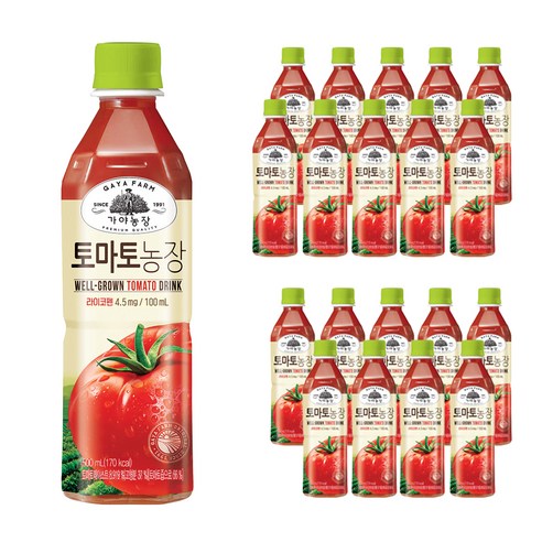   가야농장 토마토농장 PET, 500ml, 20개