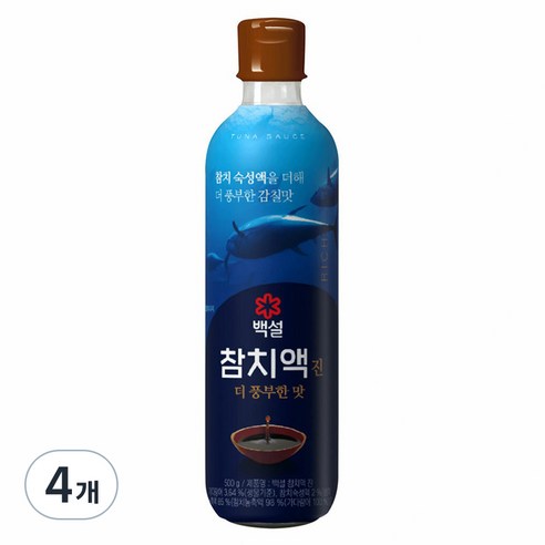 백설 참치액 진 더 풍부한 맛, 500g, 4개