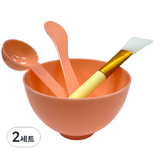 심플리비 얼굴 팩 도구 4종 세트, 2세트, 핑크