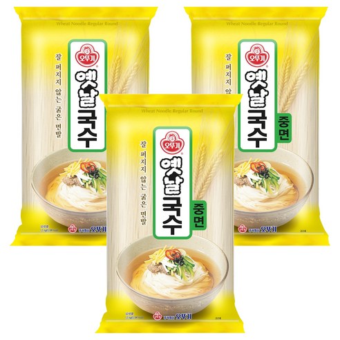 오뚜기옛날 국수 중면, 1.5kg, 3개
