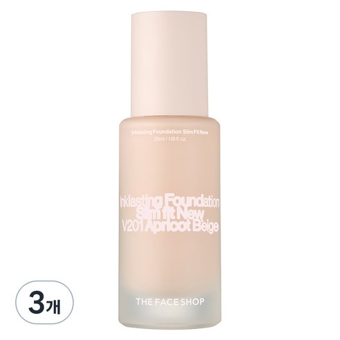 더페이스샵 잉크래스팅 파운데이션 슬림핏 뉴 35ml, V201 라이트 아이보리, 3개