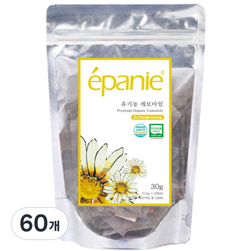 에빠니 유기농 캐모마일 삼각 허브차, 1.5g, 20개입, 3개