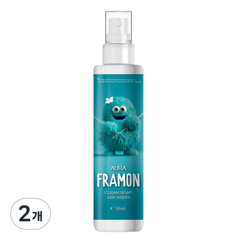 아우라 프라몬 섬유탈취제 클린솝, 140ml, 2개