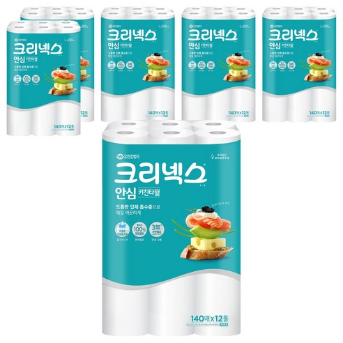 크리넥스 안심 클래식 키친타올 140매, 72개