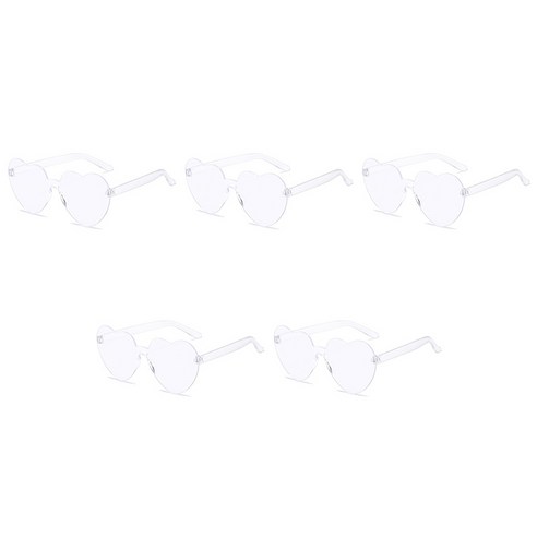 알로데 그라데이션 하트 파티안경, TYPE17투명화이트, 5개
