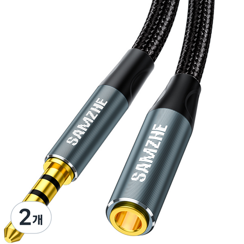 삼지 TRRS 4극 AUX 오디오 연장 케이블 3.5mm, 2개, 2m