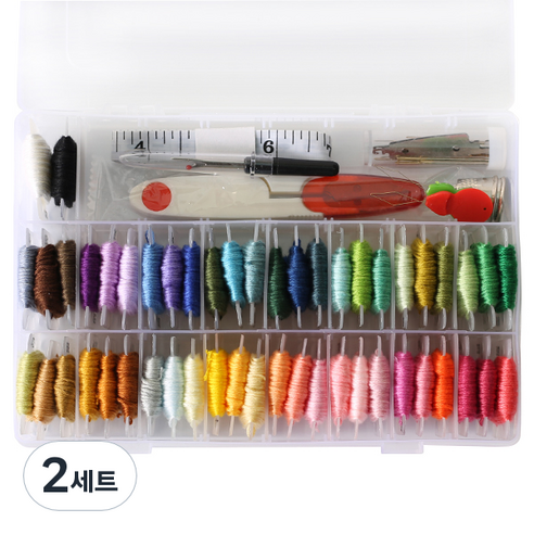 모핸 십자수실 기본 세트 3025, 혼합색상, 2세트