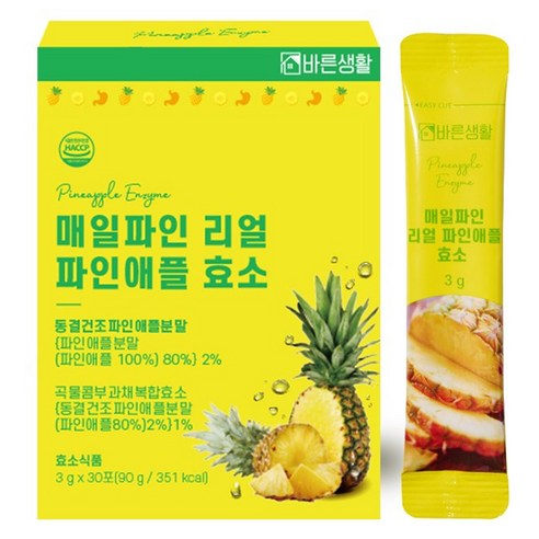 바른생활 매일파인 리얼 파인애플 효소, 90g, 1개