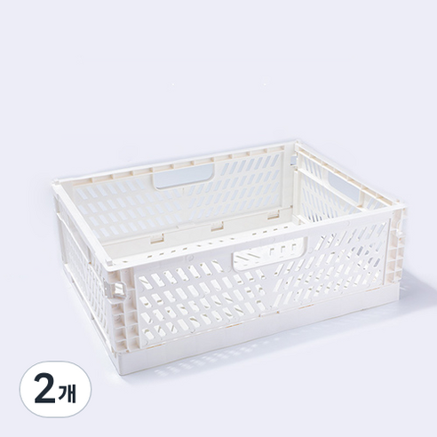 다용도 수납 정리함 폴딩 박스 XL, 화이트, 2개
