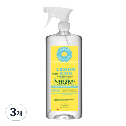 레몬에이드 변기세정제 오리지널 레몬, 750ml, 3개