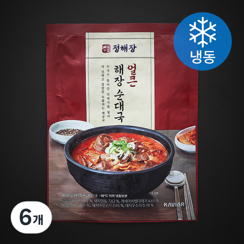 뼈다구집정해장 얼큰 해장 순대국 (냉동), 460g, 6개