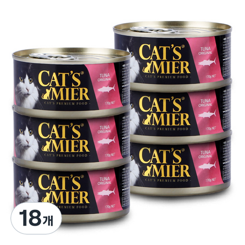 캣츠미어 고양이 사료 참치오리지날, 170g, 18개