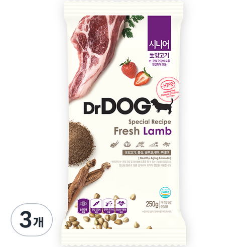 닥터독 시니어 건식사료, 양, 250g, 3개