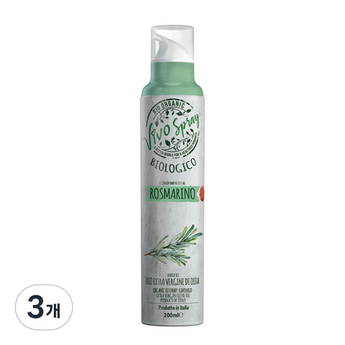 만토바 비보 오가닉 엑스트라버진 올리브 오일 스프레이 로즈마리향, 200ml, 3개