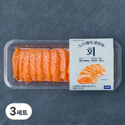 리로이 신세계푸드 생연어회 200g + 소스 세트 (냉장), 3세트