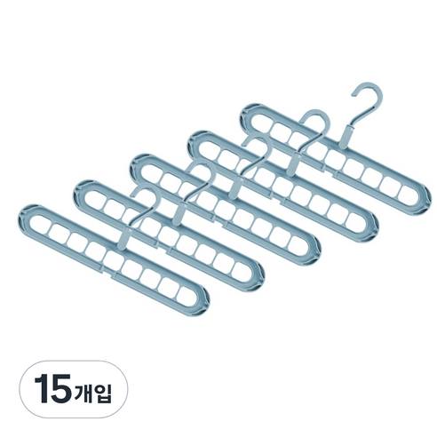 옷걸이 수납 행거, 블루, 15개입