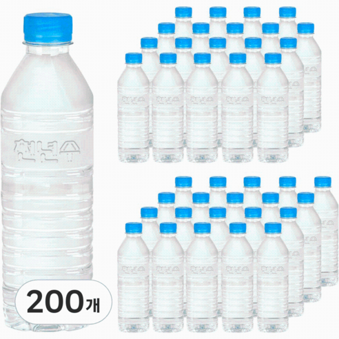 천년수 무라벨 생수, 500ml, 200개