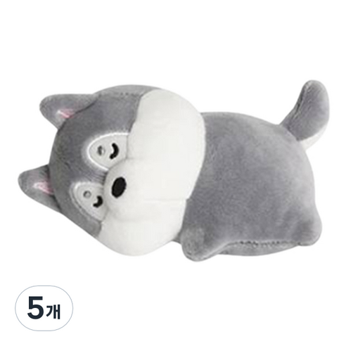 모찌타운 귀요미 핫팩인형 귀요미 허스키 8cm, 5개, 그레이계열