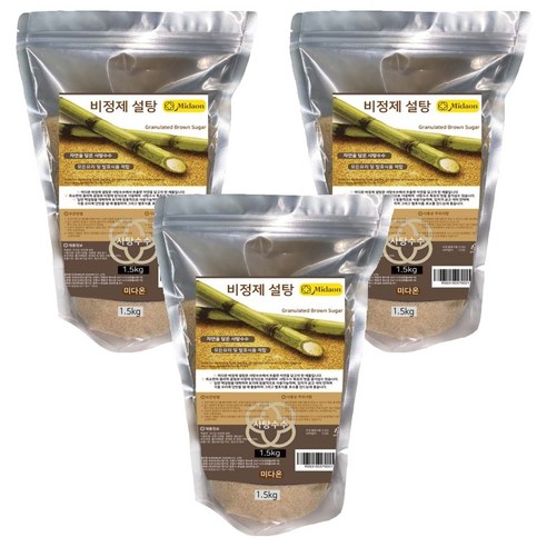 미다온 비정제 설탕, 1.5kg, 3개