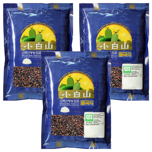 소백산영농조합 유기농 발아 찰흑미, 500g, 3개