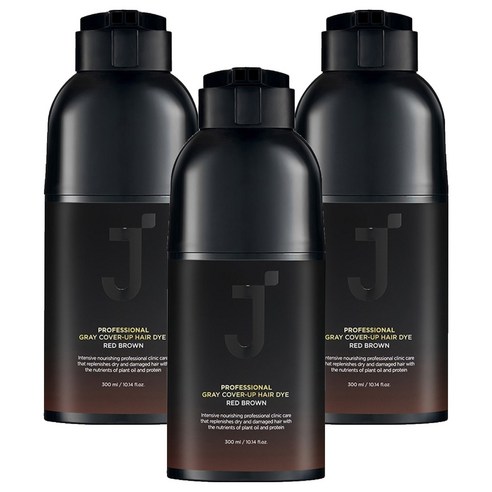 제이숲 프로페셔널 커버업 새치 염색 300ml, 레드브라운, 3개