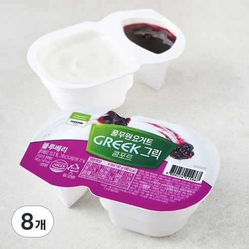 풀무원 그릭콩포트 블루베리 요거트, 140g, 2개입, 4개