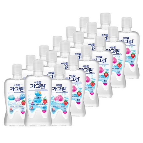 가그린 어린이용 구강세정제 딸기향 랜덤발송, 18개, 380ml
