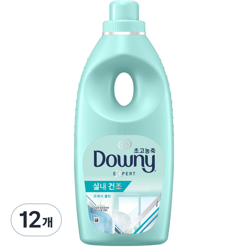 다우니 섬유유연제 실내건조 프레시 클린 자스민향, 1L, 12개
