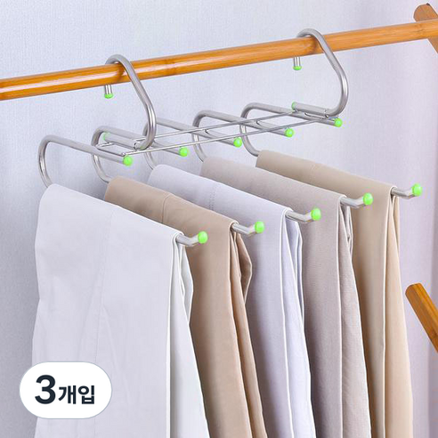 바지걸이 5단 GH35_RD_1201, 스테인리스스틸, 3개입