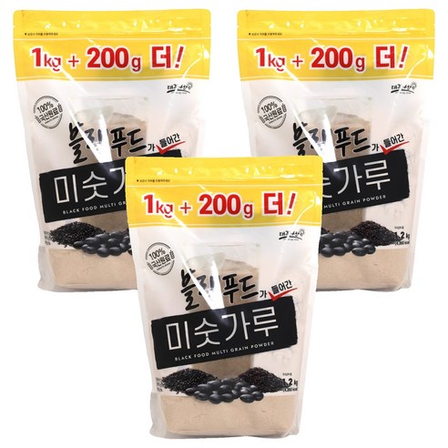 태광선식 블랙푸드가 들어간 미숫가루, 3개, 1.2kg