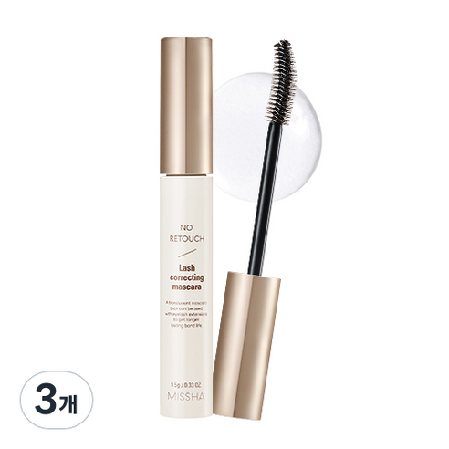 미샤 노 리터치 보정 마스카라 9.5g, 혼합색상, 3개