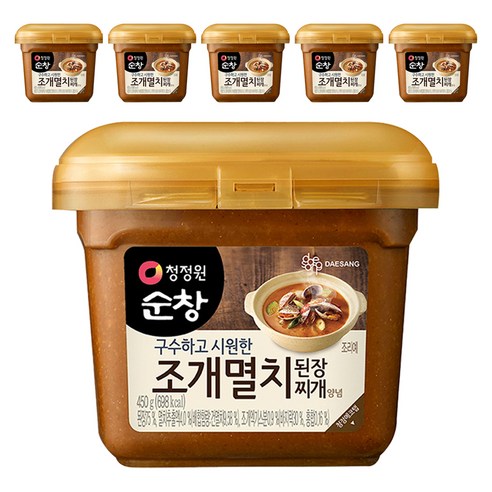 청정원순창 조개멸치 된장 찌개양념, 450g, 6개