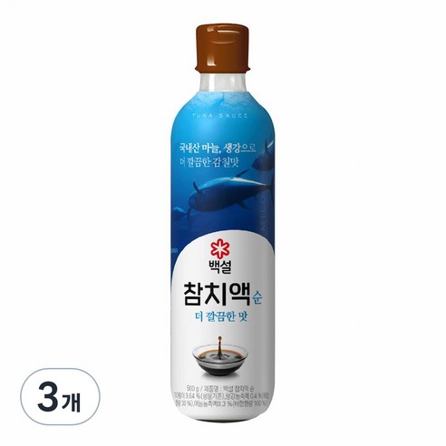 백설 참치액 순 더 깔끔한 맛, 500g, 3개