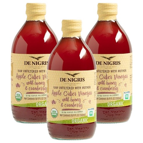 데니그리스 사과식초 허니크랜베리, 500ml, 3개