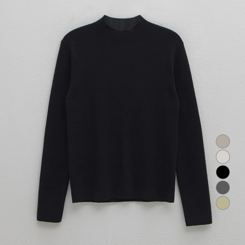 아틀리에나인 여성용 에센셜 리안 하프 넥 긴소매 니트 T-6976