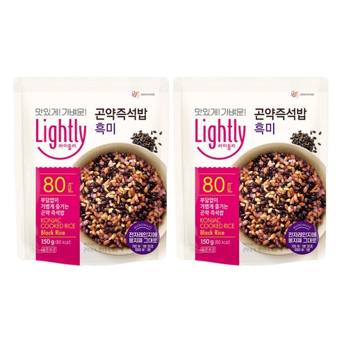 라이틀리 곤약즉석밥 흑미, 150g, 2개
