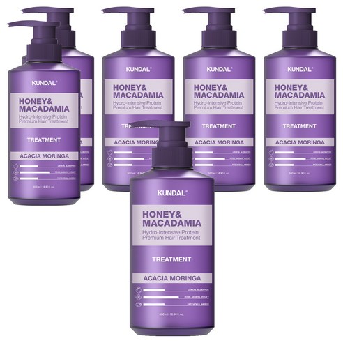 쿤달 허니 앤 마카다미아 헤어 트리트먼트 아카시아모링가향, 500ml, 6개