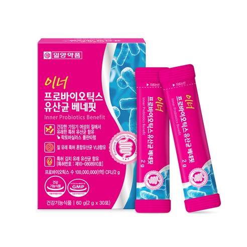 일양약품 베네핏 이너 프로바이오틱스 유산균 30포, 60g, 3세트 Best Top5