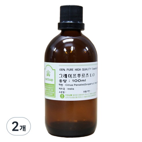 허브솝 그레이프후르츠 에센셜 오일 100ml, 2개
