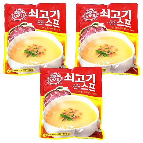 오뚜기 쇠고기 스프, 1kg, 3개