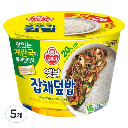 오뚜기옛날 즉석국 컵밥 옛날잡채덮밥, 241.5g, 5개